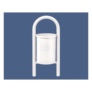 Corbeille Vercors 40 litres Procity - Avec seau tôle électrozinguée - Blanc pur