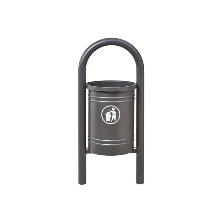 Corbeille Vercors 40 litres Procity - Avec seau tôle électrozinguée - Gris Procity