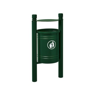 Corbeille Saintonge City 40 litres Procity - Avec seau tôle électrozinguée - Vert mousse