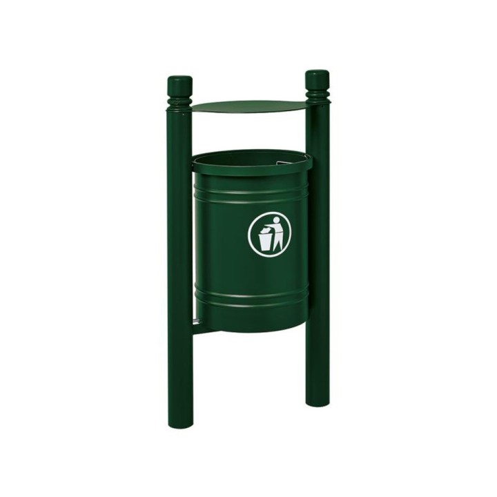 Corbeille Saintonge City 40 litres Procity - Avec seau tôle électrozinguée - Vert mousse