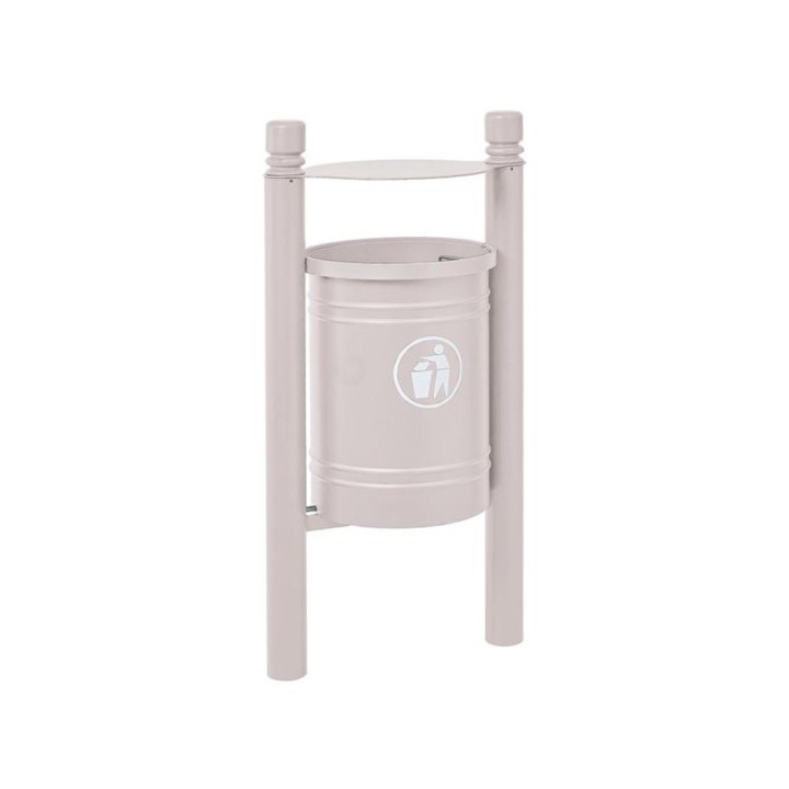 Corbeille Saintonge City 40 litres Procity - Avec seau tôle électrozinguée - Gris soie