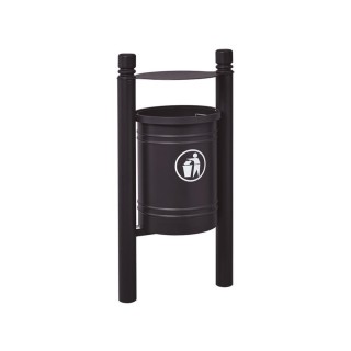 Corbeille Saintonge City 40 litres Procity - Avec seau tôle électrozinguée - Noir foncé