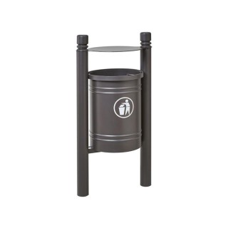 Corbeille Saintonge City 40 litres Procity - Avec seau tôle électrozinguée - Gris Procity