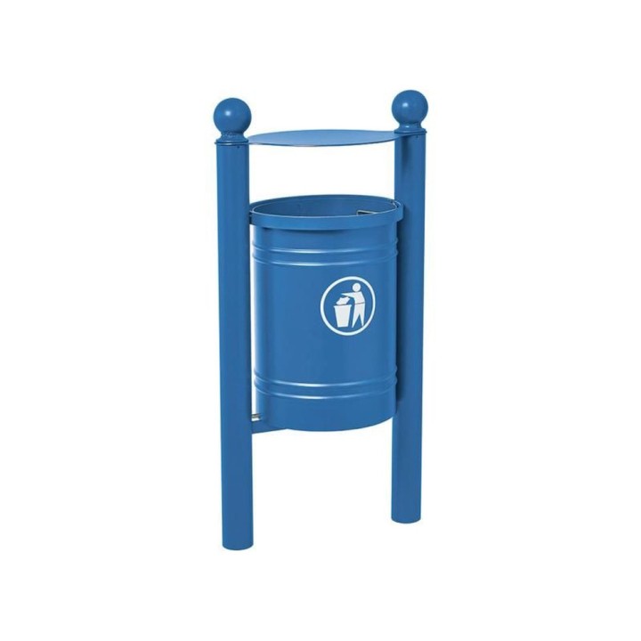 Corbeille Saintonge Boule 40 litres Procity - Avec seau tôle électrozinguée - Bleu gentiane