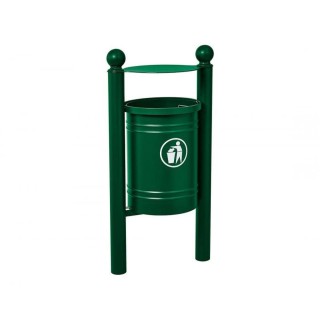 Corbeille Saintonge Boule 40 litres Procity - Avec seau tôle électrozinguée - Vert mousse