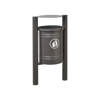 Corbeille Saintonge Inox brossé 40 litres Procity - Avec seau tôle électrozinguée - Gris Procity