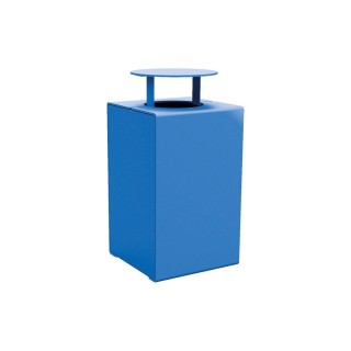 Corbeille KUB. acier 120 litres Procity - Avec couvercle - Haut. 950 mm - Bleu gentiane