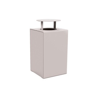 Corbeille KUB. acier 120 litres Procity - Avec couvercle - Haut. 950 mm - Gris soie