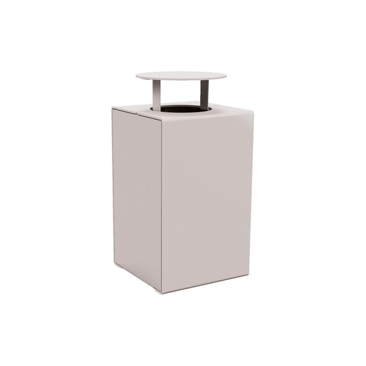 Corbeille KUB. acier 120 litres Procity - Avec couvercle - Haut. 950 mm - Gris soie