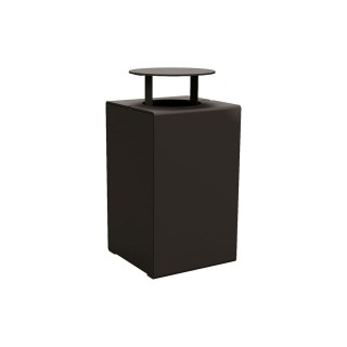 Corbeille KUB. acier 120 litres Procity - Avec couvercle - Haut. 950 mm - Noir foncé