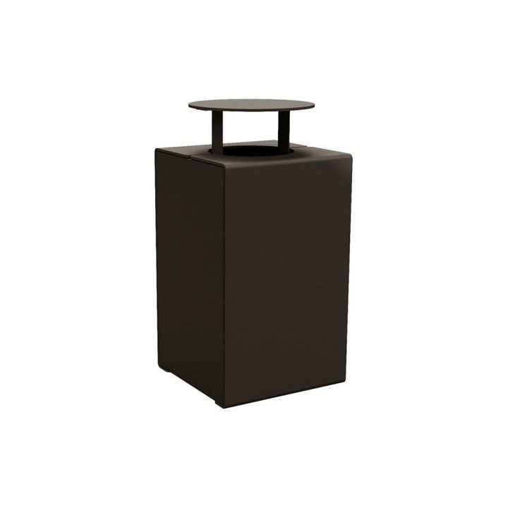 Corbeille KUB. acier 120 litres Procity - Avec couvercle - Haut. 950 mm - Noir foncé
