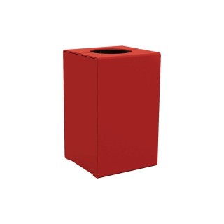 Corbeille KUB. acier 120 litres Procity - Sans couvercle - Haut. 750 mm - Rouge pourpre