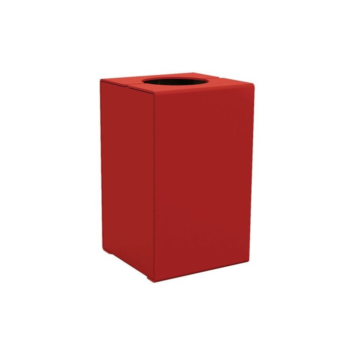 Corbeille KUB. acier 120 litres Procity - Sans couvercle - Haut. 750 mm - Rouge pourpre
