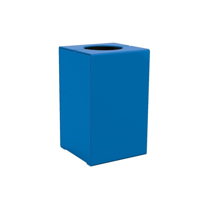 Corbeille KUB. acier 120 litres Procity - Sans couvercle - Haut. 750 mm - Bleu gentiane