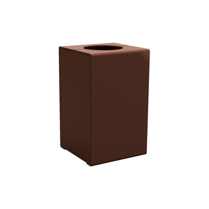 Corbeille KUB. acier 120 litres Procity - Sans couvercle - Haut. 750 mm - Brun chocolat