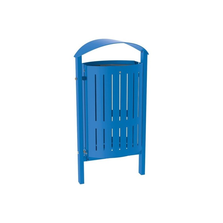 Corbeille Silaos acier 50 litres Procity - Scellement direct - Sans cendrier - Bleu gentiane