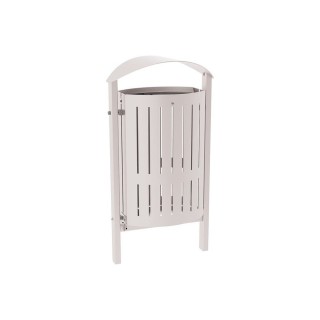 Corbeille Silaos acier 50 litres Procity - Scellement direct - Sans cendrier - Gris soie
