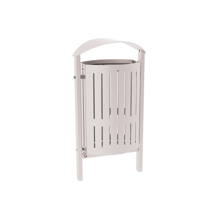 Corbeille Silaos acier 50 litres Procity - Scellement direct - Sans cendrier - Gris soie