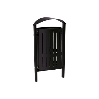 Corbeille Silaos acier 50 litres Procity - Scellement direct - Sans cendrier - Noir foncé