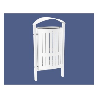 Corbeille Silaos acier 50 litres Procity - Scellement direct - Sans cendrier - Blanc pur