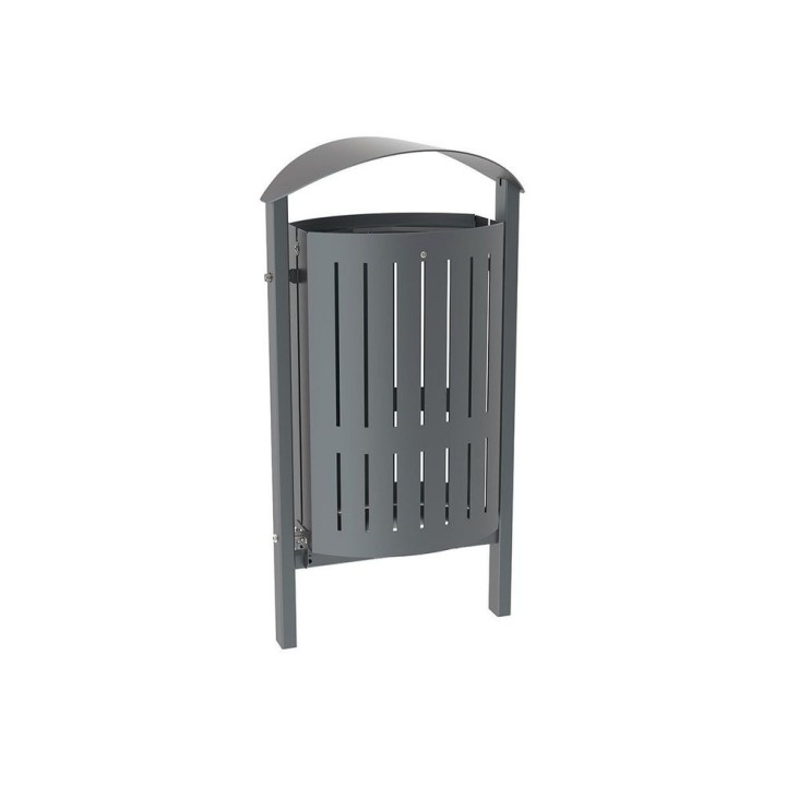 Corbeille Silaos acier 50 litres Procity - Scellement direct - Sans cendrier - Gris Procity