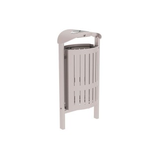 Corbeille Silaos acier 50 litres Procity - Scellement direct - Avec cendrier - Gris soie