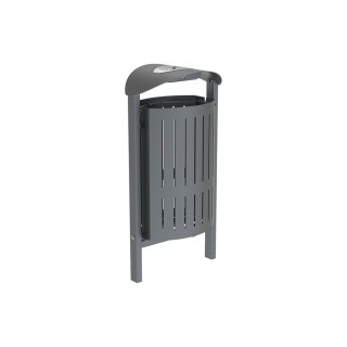 Corbeille Silaos acier 50 litres Procity - Scellement direct - Avec cendrier - Gris Procity