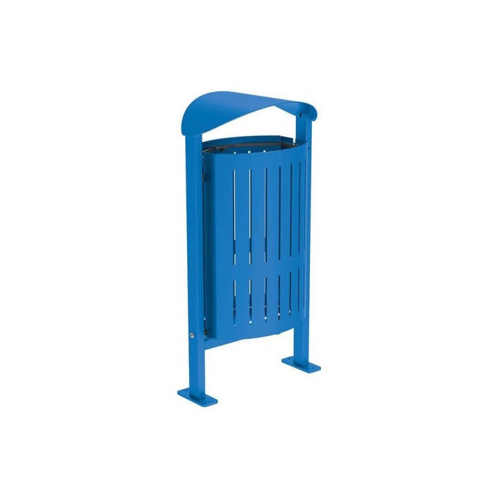 Corbeille Silaos acier 50 litres Procity - Sur platines - Sans cendrier - Bleu gentiane