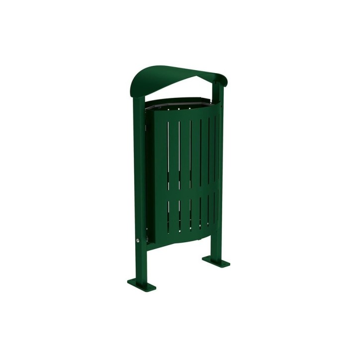 Corbeille Silaos acier 50 litres Procity - Sur platines - Sans cendrier - Vert mousse