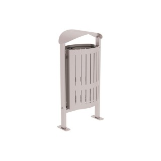 Corbeille Silaos acier 50 litres Procity - Sur platines - Sans cendrier - Gris soie