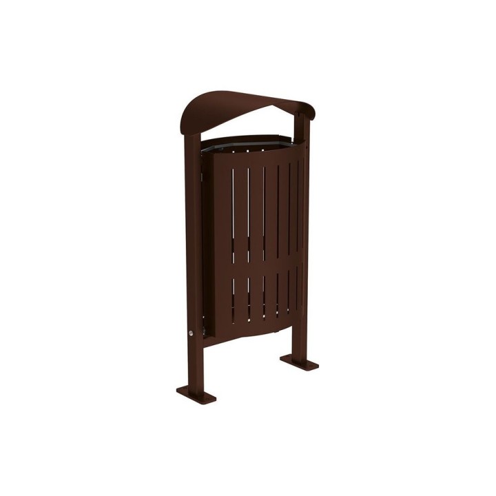 Corbeille Silaos acier 50 litres Procity - Sur platines - Sans cendrier - Brun chocolat