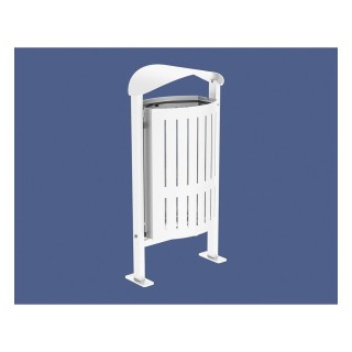 Corbeille Silaos acier 50 litres Procity - Sur platines - Sans cendrier - Blanc pur
