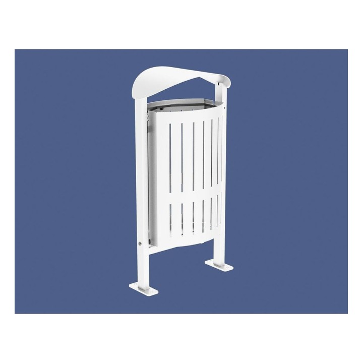 Corbeille Silaos acier 50 litres Procity - Sur platines - Sans cendrier - Blanc pur