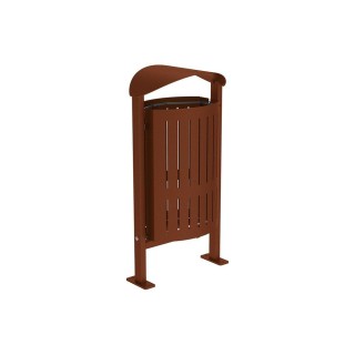 Corbeille Silaos acier 50 litres Procity - Sur platines - Sans cendrier - Aspect Corten