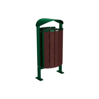 Corbeille Silaos acier et plastique recyclé 50 litres Procity - Sur platines - Sans cendrier - Vert mousse