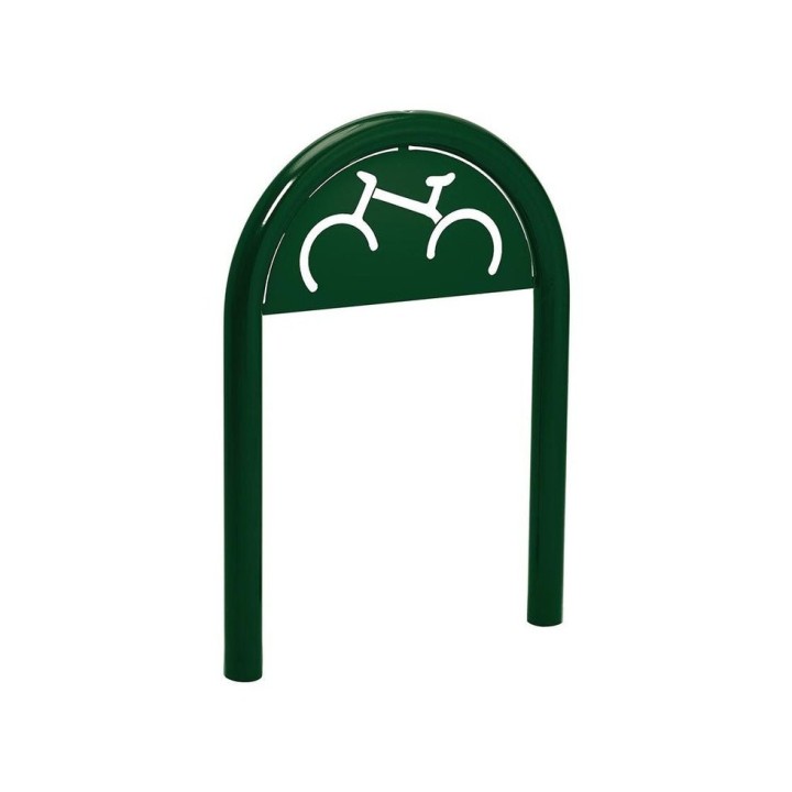 Appui vélos trombone Procity - Ø 60 mm - Avec signalétique - Peint/galva - Scellement direct - Vert mousse
