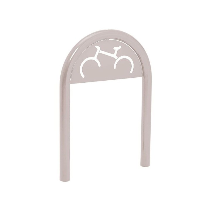 Appui vélos trombone Procity - Ø 60 mm - Avec signalétique - Peint/galva - Scellement direct - Gris soie