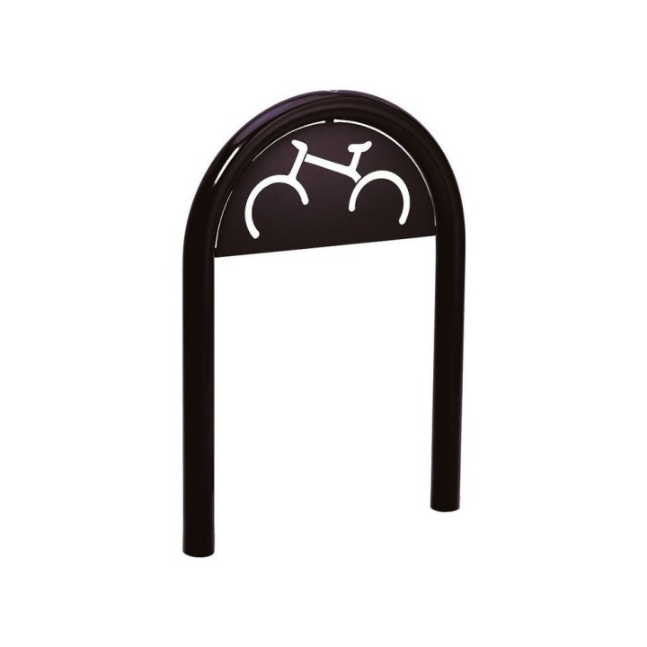 Appui vélos trombone Procity - Ø 60 mm - Avec signalétique - Peint/galva - Scellement direct - Noir foncé