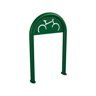 Appui vélos trombone Procity - Ø 60 mm - Avec signalétique - Peint/galva - Sur platines - Vert mousse
