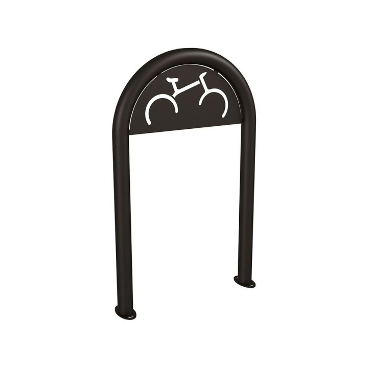 Appui vélos trombone Procity - Ø 60 mm - Avec signalétique - Peint/galva - Sur platines - Noir foncé