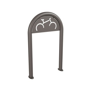 Appui vélos trombone Procity - Ø 60 mm - Avec signalétique - Peint/galva - Sur platines - Gris Procity