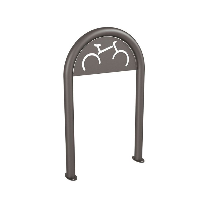 Appui vélos trombone Procity - Ø 60 mm - Avec signalétique - Peint/galva - Sur platines - Gris Procity