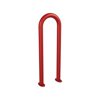 Appui vélos trombone Procity - Ø 50 mm - Peint/galva - Sur platines - Rouge pourpre