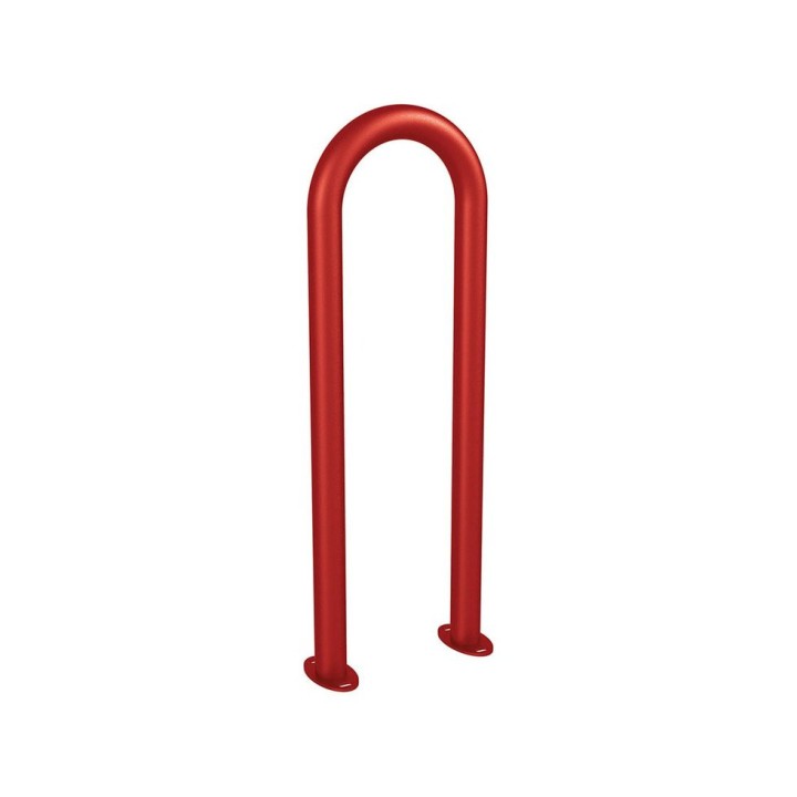 Appui vélos trombone Procity - Ø 50 mm - Peint/galva - Sur platines - Rouge pourpre
