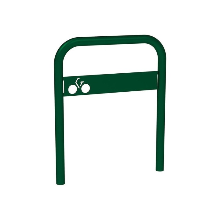 Arceau vélos avec signalétique Procity - Ø 50 mm - Peint/galva - Scellement direct - Vert mousse