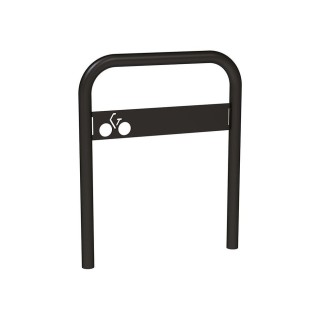 Arceau vélos avec signalétique Procity - Ø 50 mm - Peint/galva - Scellement direct - Noir foncé