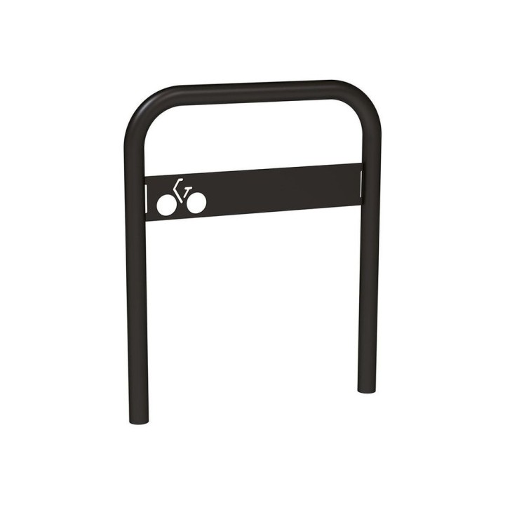 Arceau vélos avec signalétique Procity - Ø 50 mm - Peint/galva - Scellement direct - Noir foncé