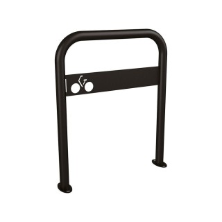 Arceau vélos avec signalétique Procity - Ø 50 mm - Peint/galva - Sur platines - Noir fonncé