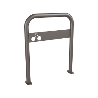 Arceau vélos avec signalétique Procity - Ø 50 mm - Peint/galva - Sur platines - Gris Procity