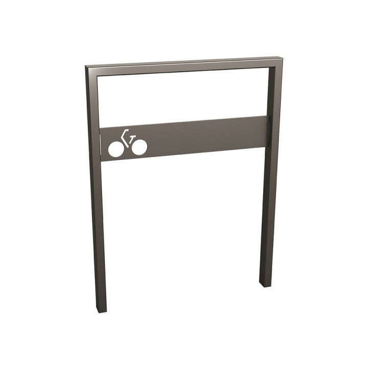 Appui vélos Milan Procity - 50 x 30 mm - Avec tôle signalétique - Peint/galva - Scellement direct - Gris Procity